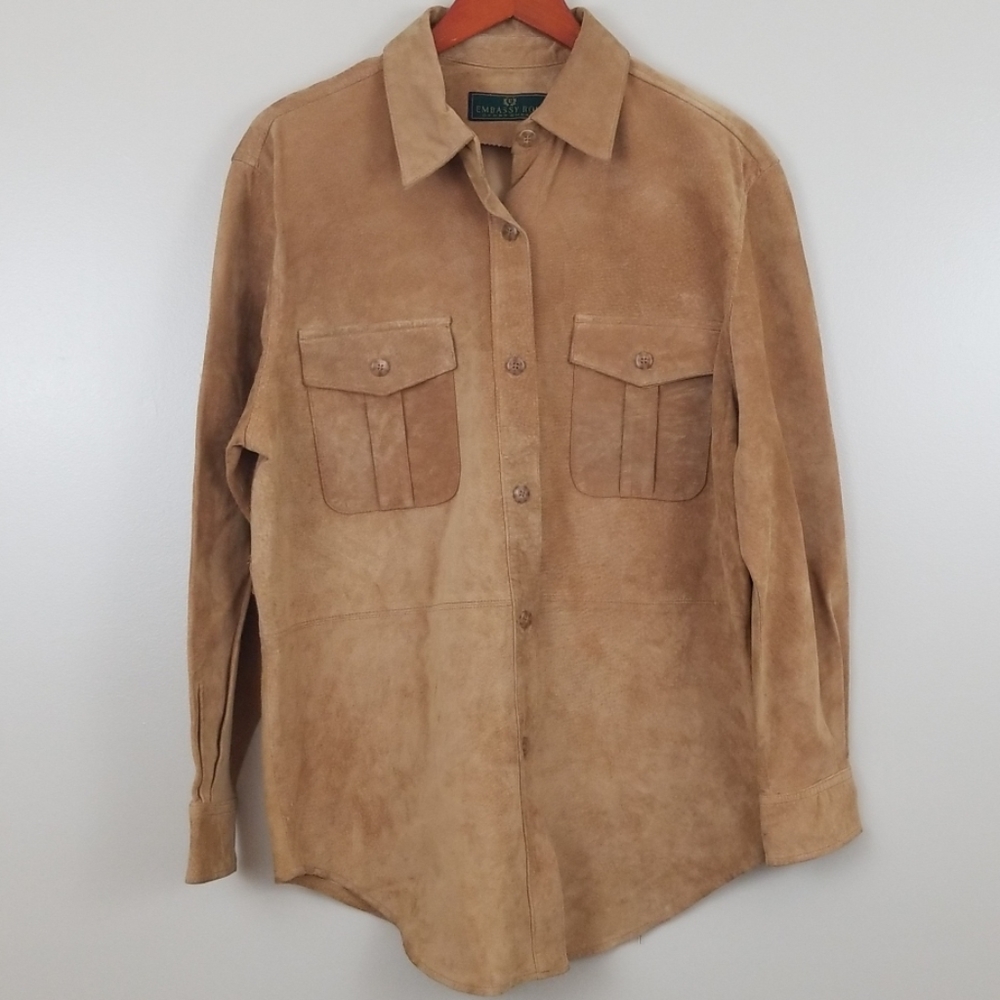 Vintage Embassy Row Borwn Leather Jacket Size 10